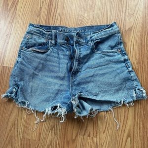Medium Wash Stretch High-Rise American Eagle Jean Shorts